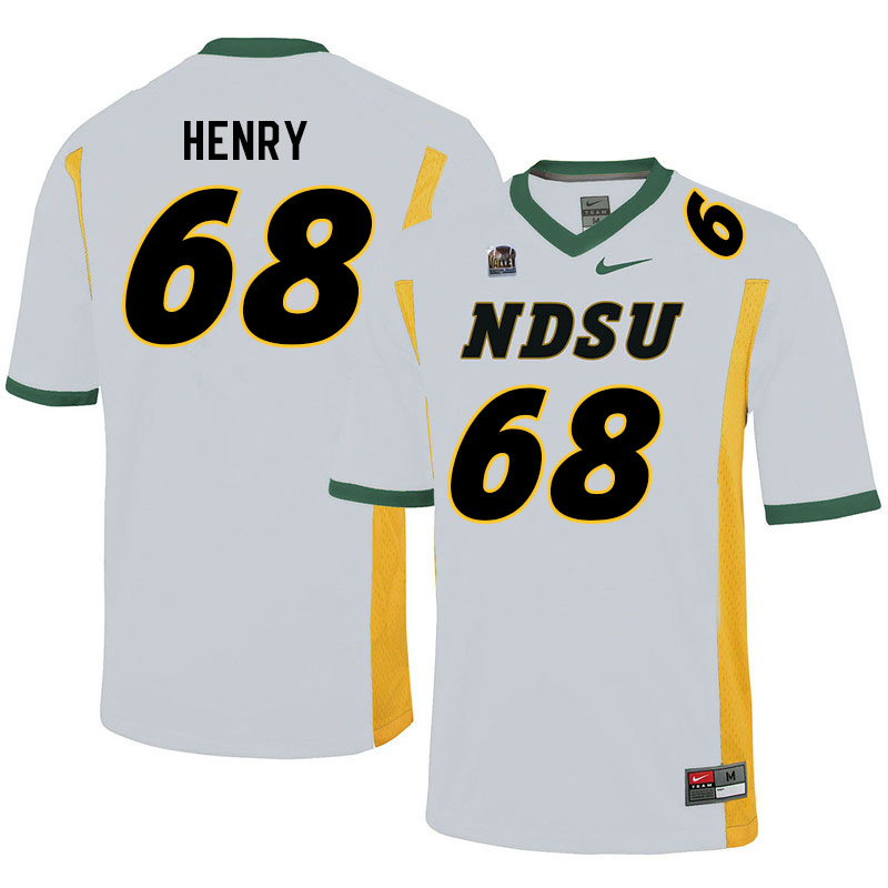 Men #68 Sam Henry North Dakota State Bison College Football Jerseys Sale-White - Click Image to Close
